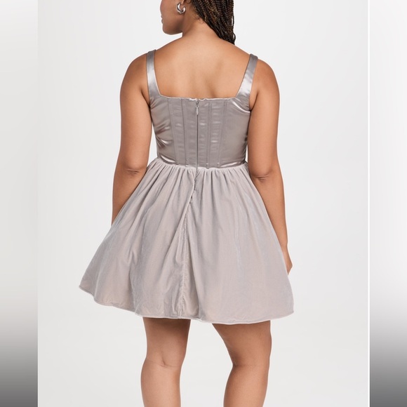 STAUD Landscape Dress corset dress silver tulle dress size 14 large - Picture 6 of 16